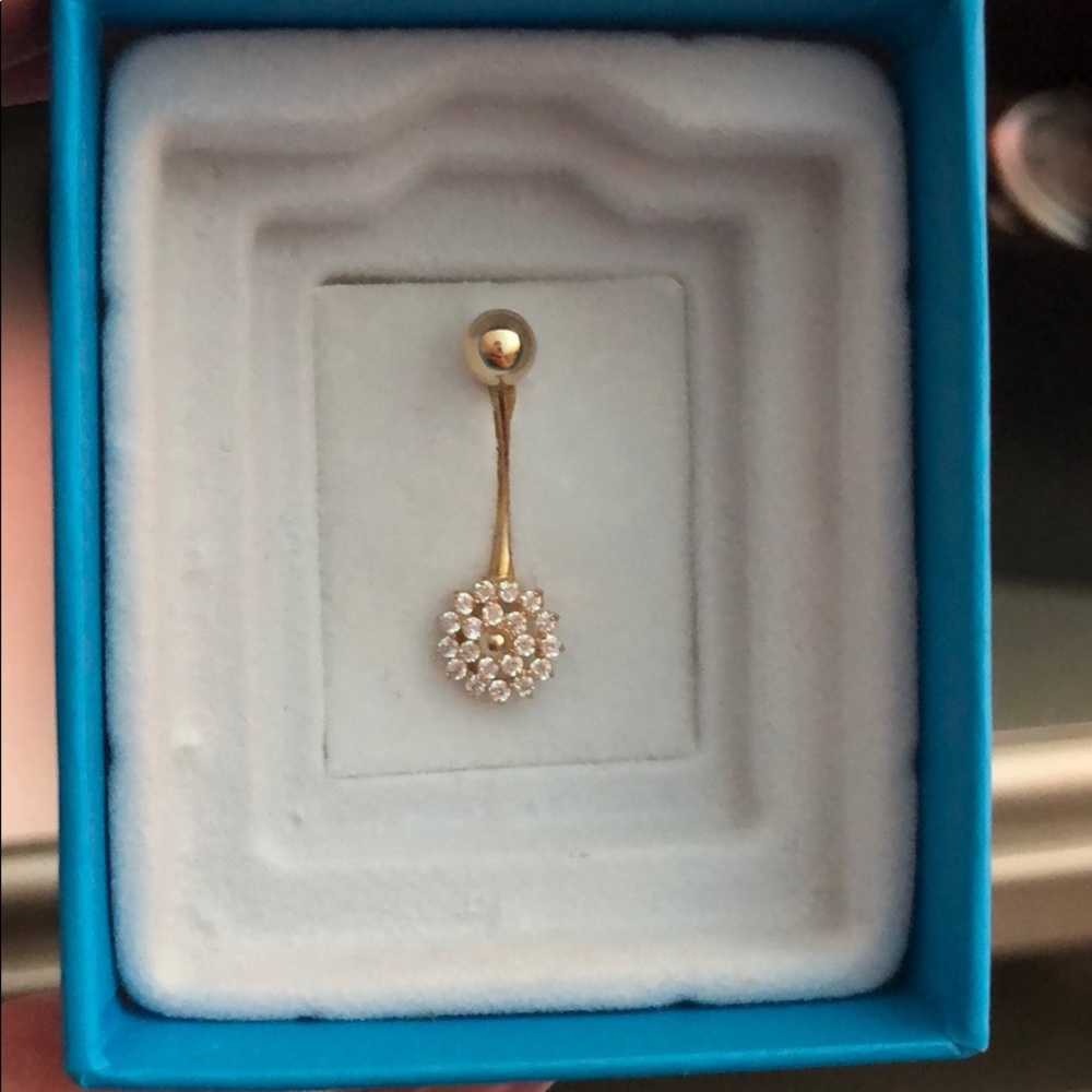Gold belly button ring